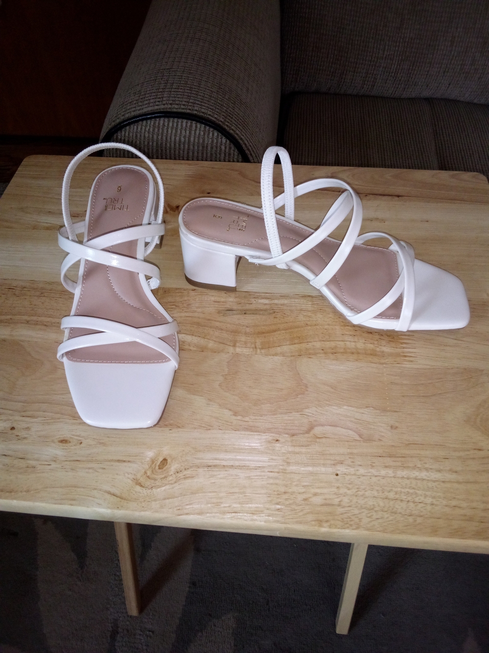 White Strappy Block Heel Sandals for Women